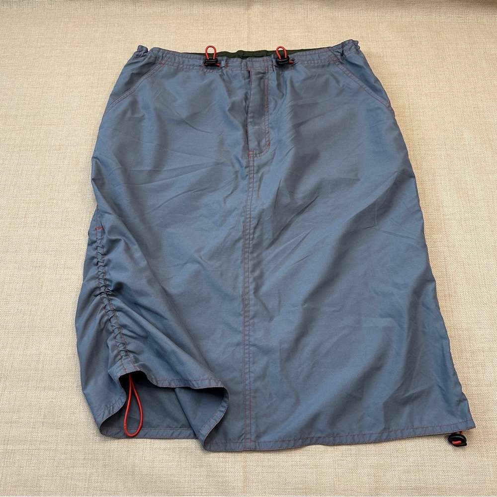GAP Y2K Gray w/ Orange Side Drawstrings Stitching Skirt